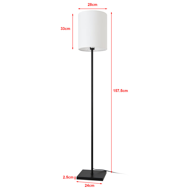 Maßskizze Stehleuchte Solna 158 cm Weiß [lux.pro]