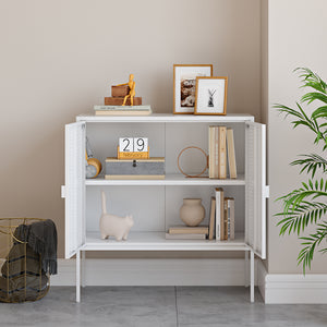 Sideboard Castelli 82,5 x 80 x 40 cm Weiß Stahl [en.casa]