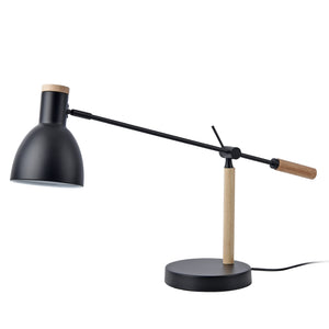 Tischleuchte Watford Schwarz / Holzfarben [lux.pro]