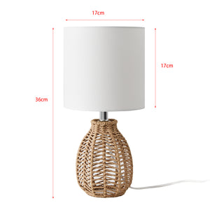 Lampada da Comodino Alfreton con Paralume Cilindrico in Tessuto Bianco lux.pro 