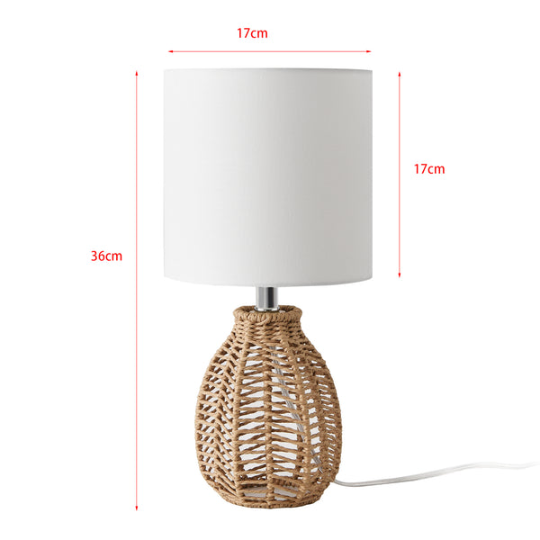 Lampada da Comodino Alfreton con Paralume Cilindrico in Tessuto Bianco lux.pro 