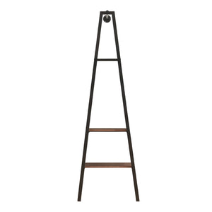 Wandgarderobe Bjørnafjorden Stahl Schwarz / Walnuss-Optik [en.casa]