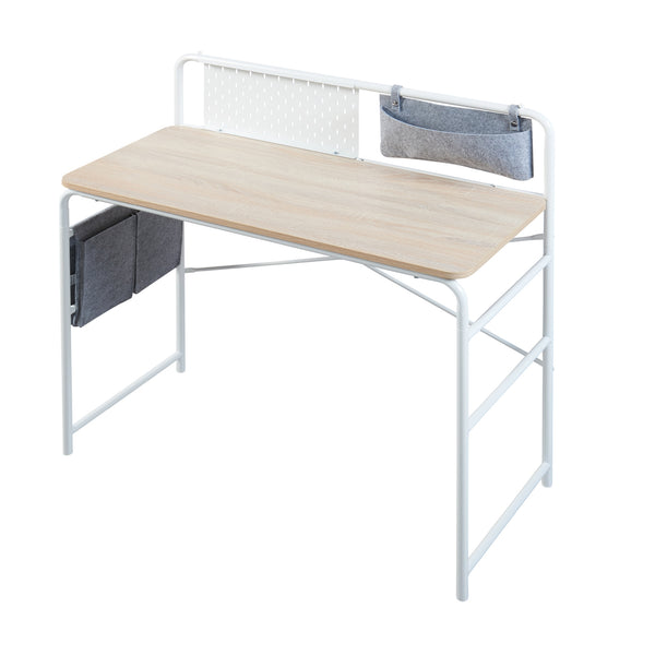 Bureau Dyrøy 98 x 98 x 46 cm blanc effet chêne gris [en.casa]