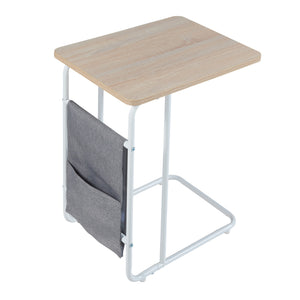 Table pour ordinateur portable Dyrøy 56 x 48 x 37 cm blanc effet chêne gris [en.casa]