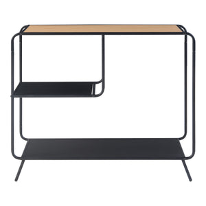Konsolentisch Krødsherad 83x102x36cm Schwarz/Eiche [en.casa]