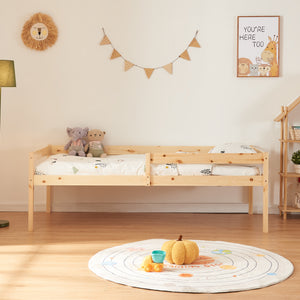 Lit gigogne pour enfant Sonkajärvi avec 2 tiroirs bois de pin 90 x 200 cm naturel [en.casa]