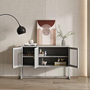 Buffet Sund acier 120 x 40 x 80 cm gris [en.casa]