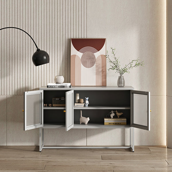 Buffet Sund acier 120 x 40 x 80 cm gris [en.casa]