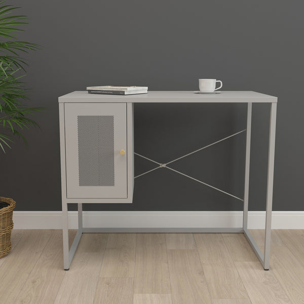 Bureau Sund acier 75 x 100 x 50 cm gris [en.casa]