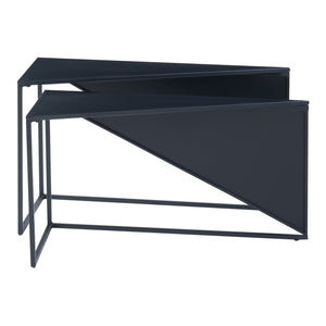 Set de 2 tables basses gigognes Kungsör de tailles différentes métal noir [en.casa]