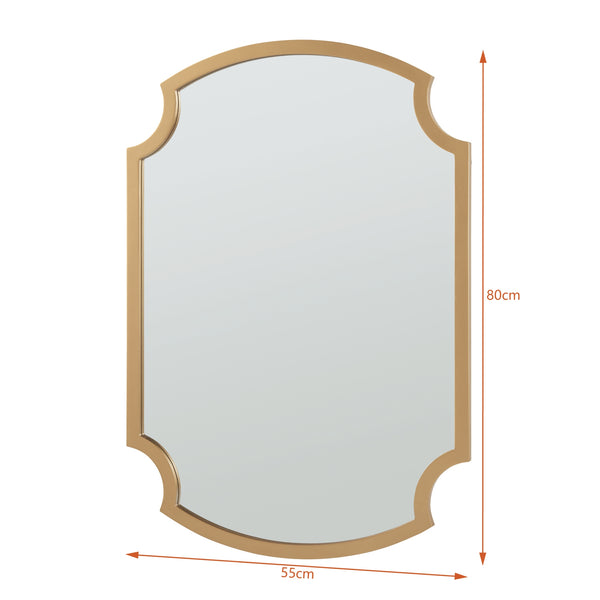 Wandspiegel Aura 80x55 cm Goldfarben [en.casa]
