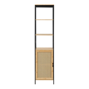 Mobile a Colonna Tervola per Bagno - Nero / Narurale [en.casa]