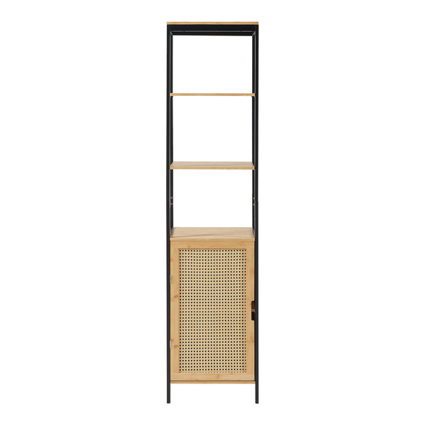 Mobile a Colonna Tervola per Bagno - Nero / Narurale [en.casa]