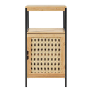 Badschrank Tervola 80x40x35cm Bambus Schwarz [en.casa]