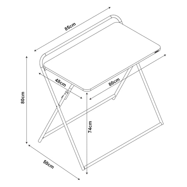Klappbarer Schreibtisch Kvitsøy 85x50x80cm Schwarz/Eiche [en.casa]