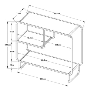 Table console Færder acier noir mat [en.casa]