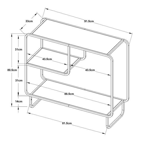Table console Færder acier noir mat [en.casa]