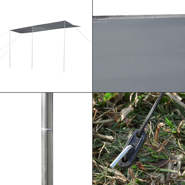 Auvent de caravane Beuningen 400 x 240 x 235 cm gris pro.tec