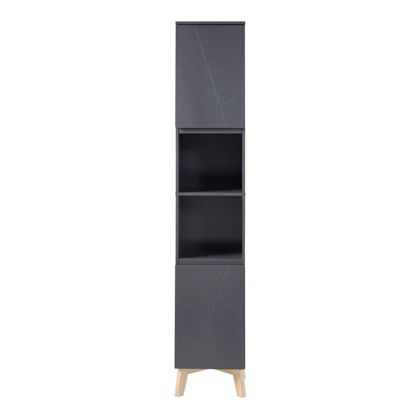 Hochschrank Overath 160x30x30cm Grau [en.casa]