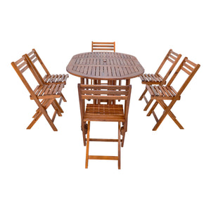Set da Pranzo per Esterno Acerenza in Legno di Acacia Certificato FSC® [en.casa] 
