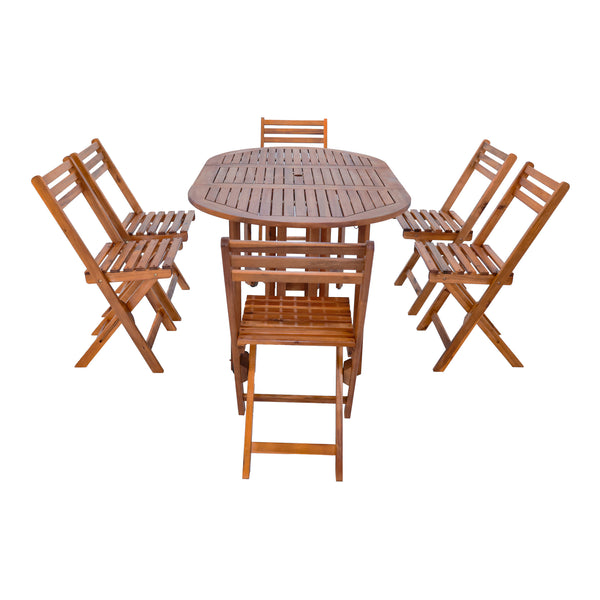 Set da Pranzo per Esterno Acerenza in Legno di Acacia Certificato FSC® [en.casa] 