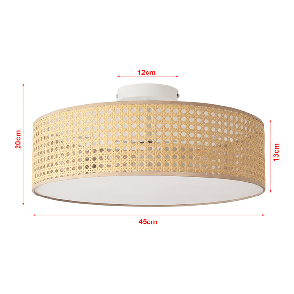 Plafoniera Ascot con Paralume Cilindrico - Effetto Rattan lux.pro 