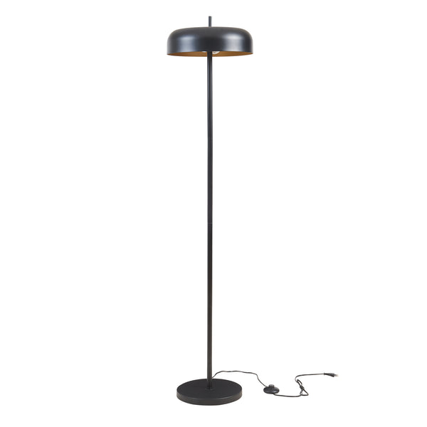 Lampada da Terra Barton con Paralume Tamburo Piatto - Metallo Nero lux.pro 