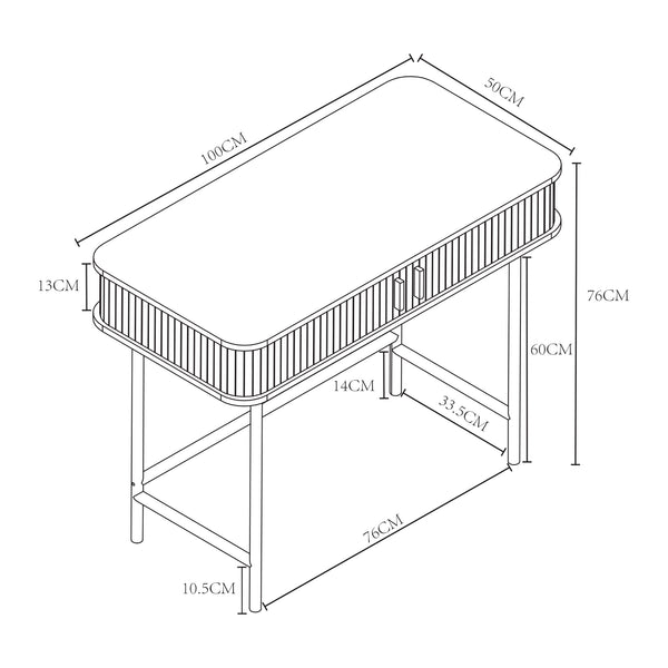 Table console Tvedestrand 100 x 50 x 76 cm [en.casa]