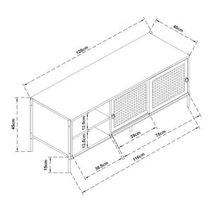 Meuble TV Tysnes 120 x 40 x 45 cm effet chêne noir [en.casa]