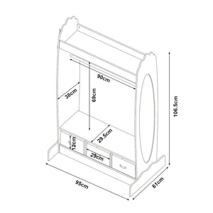 Penderie pour enfants Moskenes 107 x 95 x 61 cm blanc [en.casa]