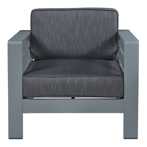 Fauteuil d'extérieur Avise 62 x 81 x 70 cm anthracite gris foncé casa.pro