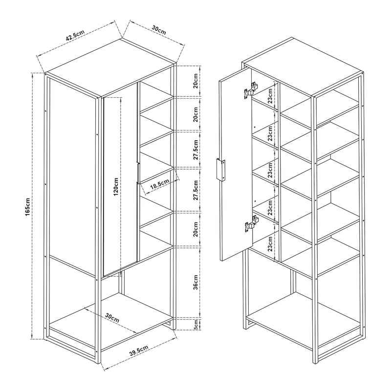 Schizzo in scala Set 4 Mobili da Bagno Namsskogan in effetto Legno Intarsiato color Noce [en.casa]