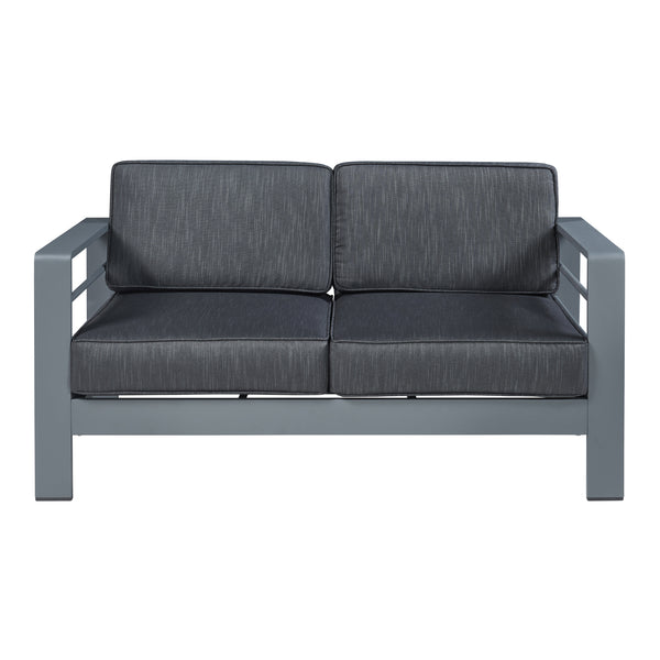 Salon de jardin 4 pièces Avise anthracite gris foncé casa.pro
