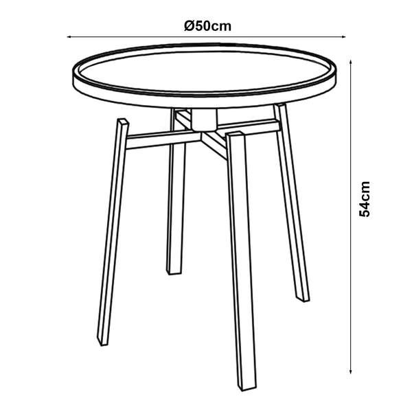 Table d'appoint Mippeena acier [en.casa]

