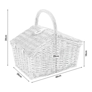 Panier de pique-nique pour 2 personnes Bucchianico naturel rouge casa.pro