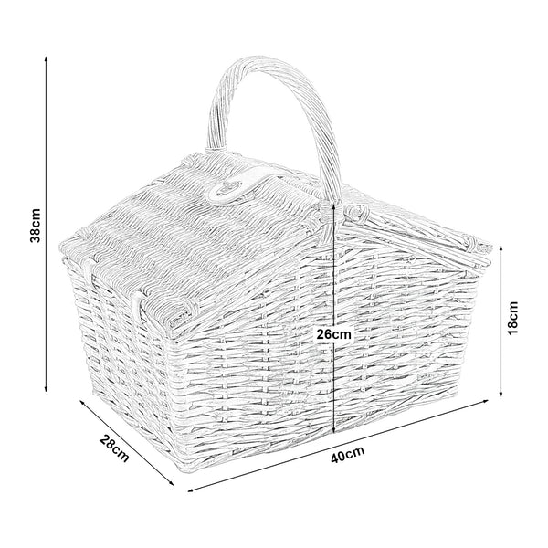 Panier de pique-nique pour 2 personnes Bucchianico naturel rouge casa.pro