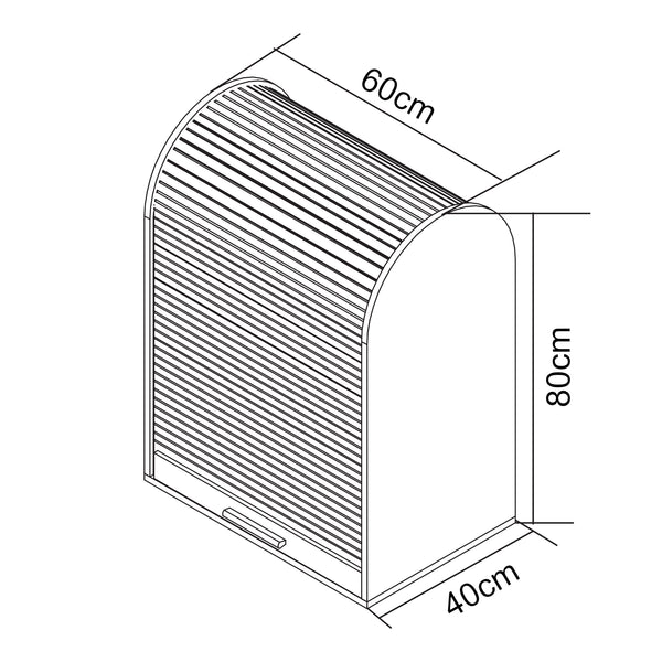 Armoire basse à rideau Kavlinge bambou 80 x 60 x 40 cm gris naturel [en.casa] 