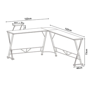 Bureau Yremso avec plateau surélevé 122 x 122 x 98 cm noir [en.casa] 