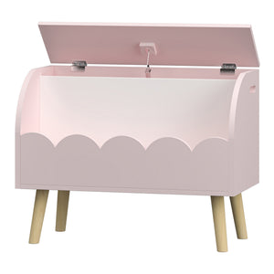 Mobile Contenitore Vestnes Portagiocattoli per Cameretta con Vano Chiuso e Aperto - Rosa/Bianco [en.casa]