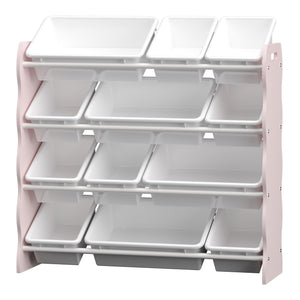 Scaffale Vestnes per Cameretta Mobile Contenitore a Scaletta - Rosa/Bianco [en.casa]