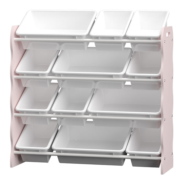 Scaffale Vestnes per Cameretta Mobile Contenitore a Scaletta - Rosa/Bianco [en.casa]