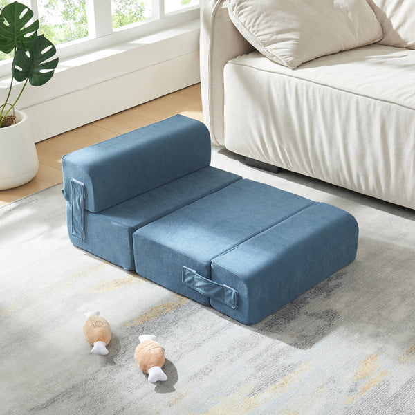 Escalier pour animaux Joelerhatra 45 x 50 x 45 cm bleu [en.casa]