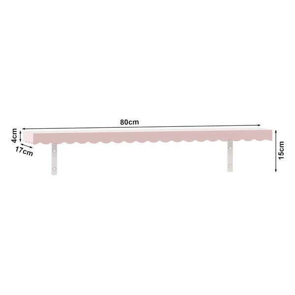 Lot de 2 étagères murales Vestnes 80 x 17 x 4 cm rose [en.casa]