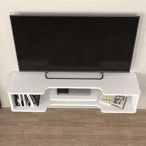 Mobile Porta TV Yrela da Parete con Ripiano 120 x 30 x 26 cm - Bianco [en.casa]