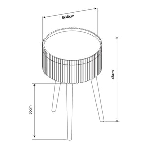 Table d'appoint Bongard avec compartiment de rangement 48 x 38 cm blanc [en.casa]