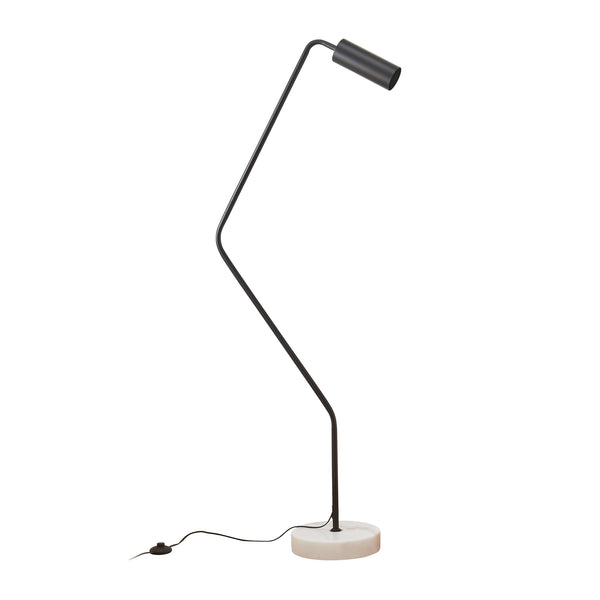 Lampadaire Vatka GU10 métal noir / marbre blanc lux.pro