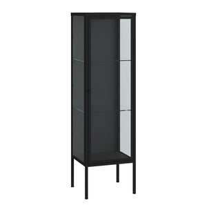 Armoire vitrine Borshavisa 116 x 34 x 30 cm acier noir [en.casa] 