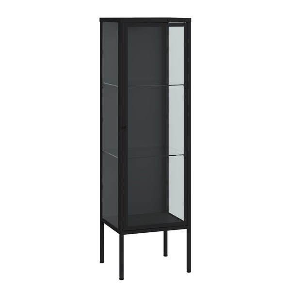 Armoire vitrine Borshavisa 116 x 34 x 30 cm acier noir [en.casa] 