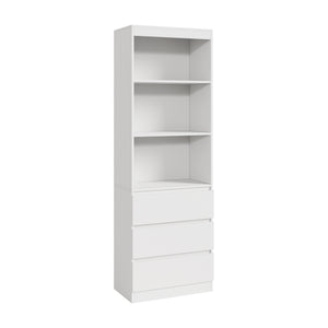 Bibliothèque Les avec 3 tiroirs 180 x 60 x 35 cm blanc [en.casa]
