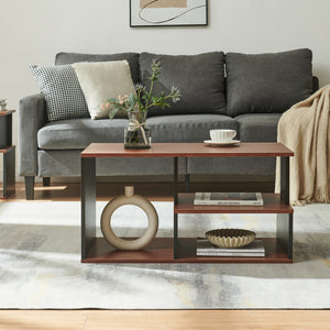 Table basse Trond 80x40x42 cm Noir/Noyer [en.casa]